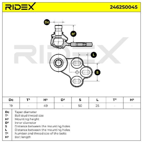 RIDEX 2462S0045 Traggelenk Führungsgelenk Vorne für AUDI 80 Limousine (8C2, B4) Bild RIDEX 2462S0045 Traggelenk Führungsgelenk Vorne für AUDI 80 Limousine (8C2, B4)