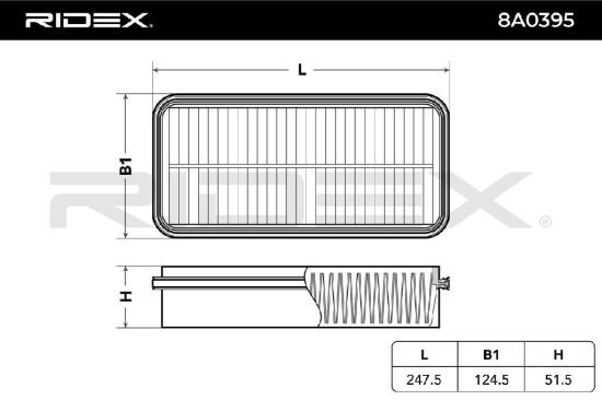 RIDEX 8A0395 Motor Luftfilter RechtEckig Filtereinsatz für TOYOTA STARLET (EP91) Bild RIDEX 8A0395 Motor Luftfilter RechtEckig Filtereinsatz für TOYOTA STARLET (EP91)