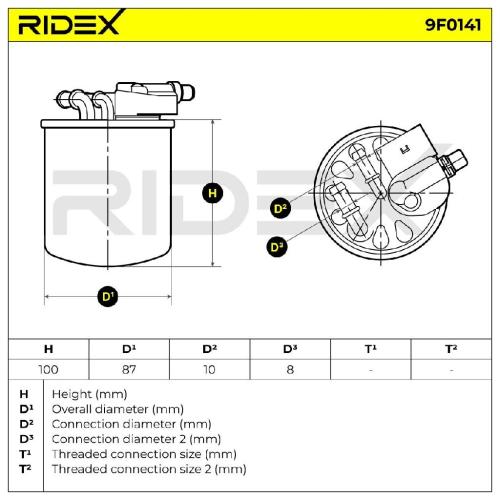 RIDEX 9F0141 Kraftstofffilter Diesel Filter Line Filter 16401HG00A 6420903152 Bild RIDEX 9F0141 Kraftstofffilter Diesel Filter Line Filter 16401HG00A 6420903152