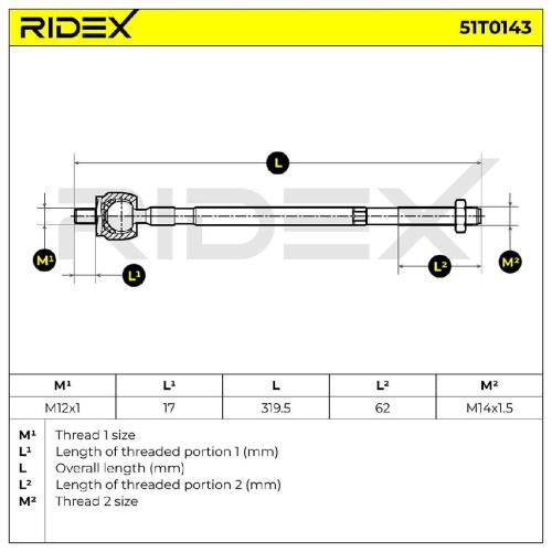 RIDEX Axialgelenk Spurstange Vorne beidseitig für RENAULT Clio 1I Bild RIDEX Axialgelenk Spurstange Vorne beidseitig für RENAULT Clio 1I