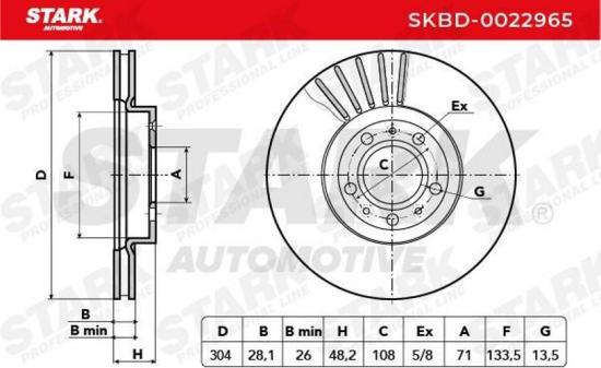STARK SKBD-0022965 2x Bremsscheiben Vorne Ø304mm innenbelüftet für CITROËN Bild STARK SKBD-0022965 2x Bremsscheiben Vorne Ø304mm innenbelüftet für CITROËN