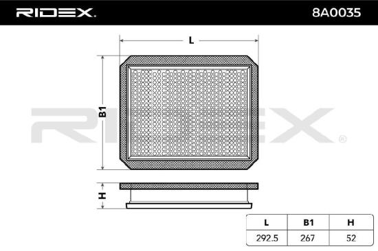 RIDEX 8A0035 Motor Luftfilter Filtereinsatz mit Vorfilter für OPEL ZAFIRA B Bild RIDEX 8A0035 Motor Luftfilter Filtereinsatz mit Vorfilter für OPEL ZAFIRA B