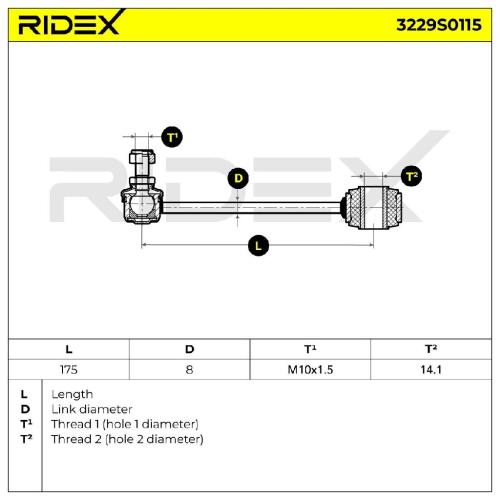 RIDEX 1x Koppelstange Stabilisator Hinten beidseitig für VW Golf 1V Schrägheck Bild RIDEX 1x Koppelstange Stabilisator Hinten beidseitig für VW Golf 1V Schrägheck