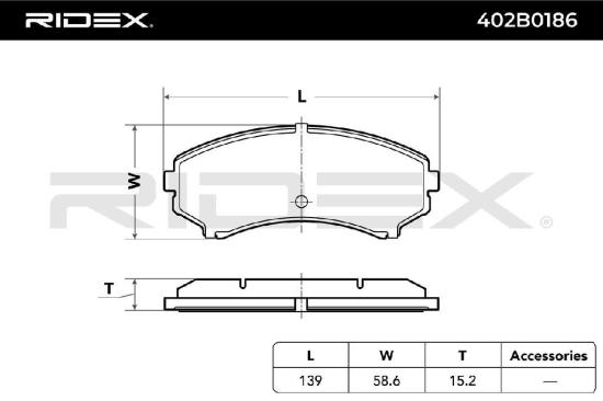 RIDEX Bremsbelagsatz Bremsbeläge Vorne für MITSUBISHI PAJERO IV (V8W, V9W) Bild RIDEX Bremsbelagsatz Bremsbeläge Vorne für MITSUBISHI PAJERO IV (V8W, V9W)