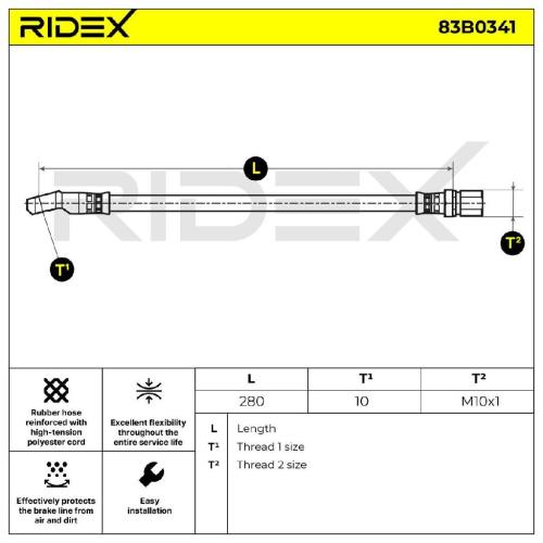 RIDEX Bremsschlauch 83B0341 VORNE beidseitig BREMSSCHLÄUCHE für FIAT 126 (126) Bild RIDEX Bremsschlauch 83B0341 VORNE beidseitig BREMSSCHLÄUCHE für FIAT 126 (126)