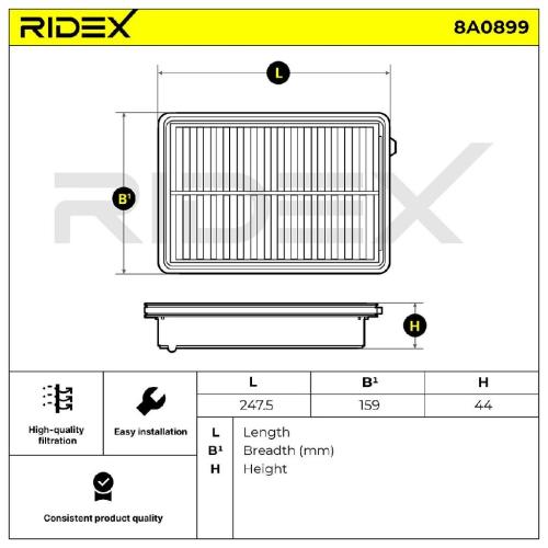 RIDEX 8A0899 Motor Luftfilter Filtereinsatz für HONDA CR-V IV (RM) CR-V V Bild RIDEX 8A0899 Motor Luftfilter Filtereinsatz für HONDA CR-V IV (RM) CR-V V