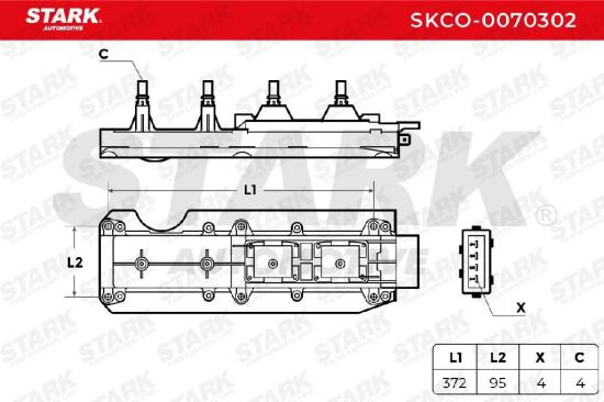 STARK SKCO-0070302 Zündspule 12V Anschlussanzahl 4 für CITROËN XSARA PICASSO Bild STARK SKCO-0070302 Zündspule 12V Anschlussanzahl 4 für CITROËN XSARA PICASSO