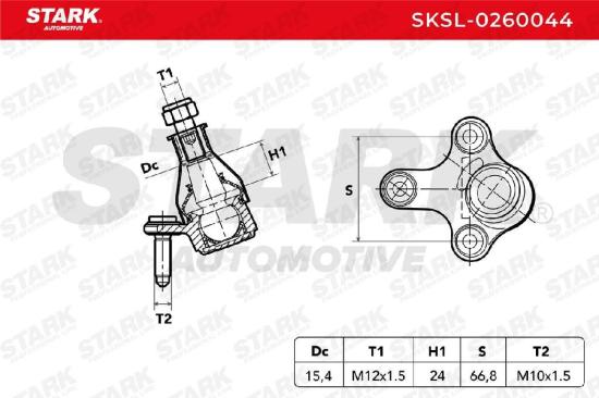 STARK SKSL-0260044 Traggelenk Führungsgelenk Vorne Links für VW Golf 5I (5K1) Bild STARK SKSL-0260044 Traggelenk Führungsgelenk Vorne Links für VW Golf 5I (5K1)