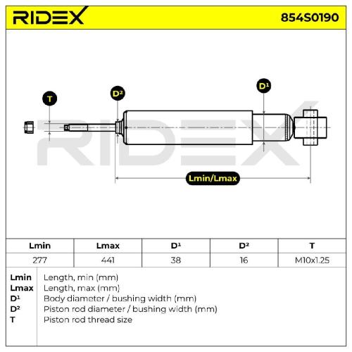 RIDEX 854S0190 2x Stoßdämpfer Gasdruck Hinten für HONDA HR-V (GH) 52610S2H014 Bild RIDEX 854S0190 2x Stoßdämpfer Gasdruck Hinten für HONDA HR-V (GH) 52610S2H014
