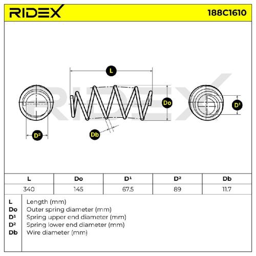 RIDEX 188C1610 2x Federn Fahrwerksfedern Vorne für VW Polo Schrägheck Bild RIDEX 188C1610 2x Federn Fahrwerksfedern Vorne für VW Polo Schrägheck