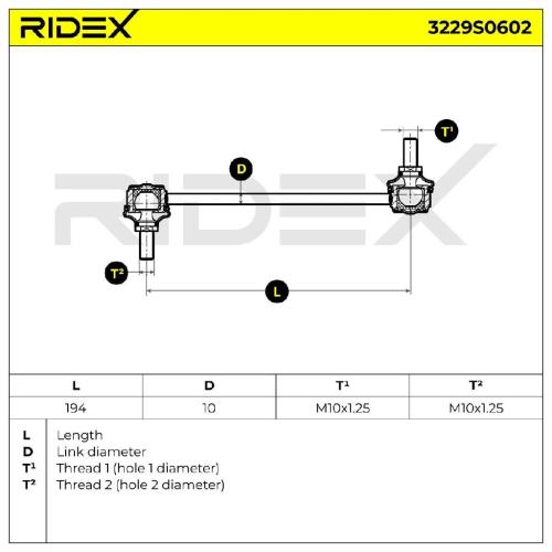 RIDEX 1x Koppelstange Stabilisator Hinten beidseitig für KIA OPIRUS (GH) Bild RIDEX 1x Koppelstange Stabilisator Hinten beidseitig für KIA OPIRUS (GH)