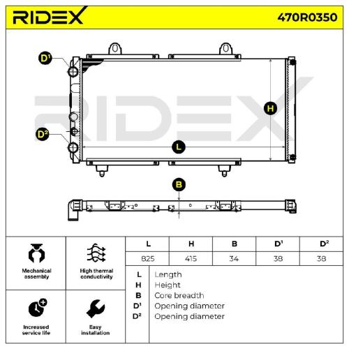RIDEX 470R0350 Motorkühler / Wasserkühler für FIAT DUCATO Kasten (290) 10103812 Bild RIDEX 470R0350 Motorkühler / Wasserkühler für FIAT DUCATO Kasten (290) 10103812