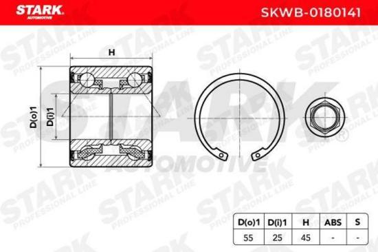 STARK SKWB-0180141 Radlagersatz pro 1 Rad Hinten beidseitig Foto entspricht Bild STARK SKWB-0180141 Radlagersatz pro 1 Rad Hinten beidseitig Foto entspricht