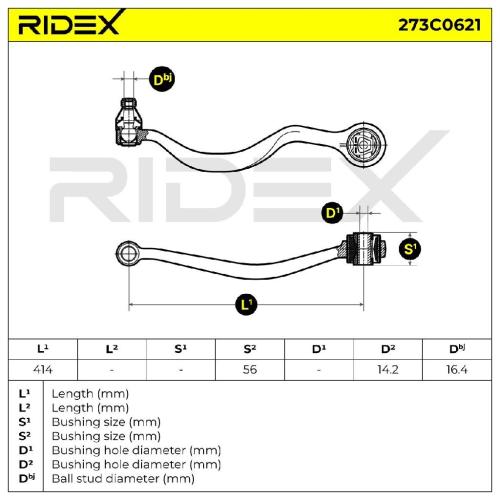 RIDEX 273C0621 Lenker Radaufhängung Querlenker Rear Front für BMW 7 (E32) Bild RIDEX 273C0621 Lenker Radaufhängung Querlenker Rear Front für BMW 7 (E32)