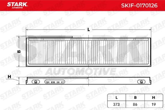 STARK SKIF-0170126 Innenraumfilter Pollenfilter Höhe: 22 Breite: 86 Länge: 373 Bild STARK SKIF-0170126 Innenraumfilter Pollenfilter Höhe: 22 Breite: 86 Länge: 373