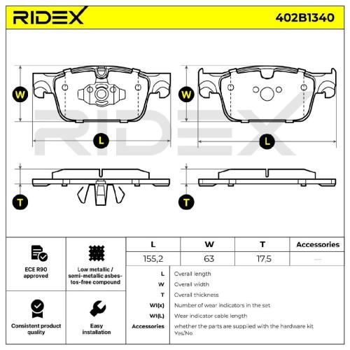RIDEX Bremsbelagsatz Bremsbeläge Vorne für VOLVO XC60 II (246) für SUZUKI Bild RIDEX Bremsbelagsatz Bremsbeläge Vorne für VOLVO XC60 II (246) für SUZUKI