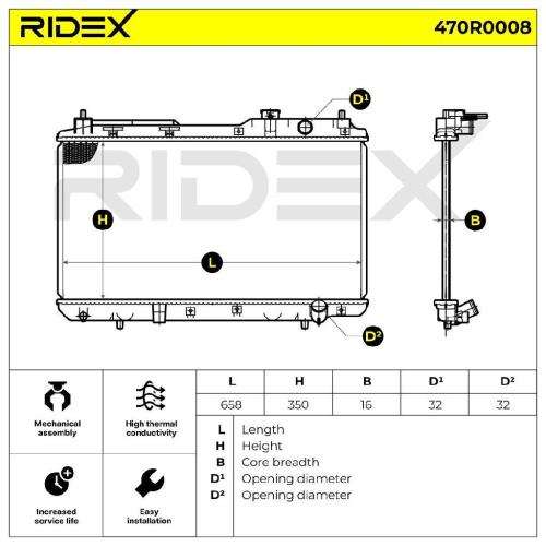 RIDEX 470R0008 Motorkühler / Wasserkühler für HONDA CR-V I (RD) 19010P3F004 Bild RIDEX 470R0008 Motorkühler / Wasserkühler für HONDA CR-V I (RD) 19010P3F004