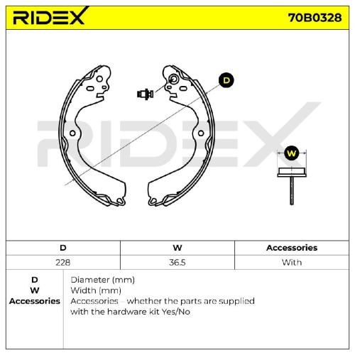 RIDEX Bremsbacken Satz für Trommelbremse Hinten für NISSAN NV200 / Evalia Bus Bild RIDEX Bremsbacken Satz für Trommelbremse Hinten für NISSAN NV200 / Evalia Bus
