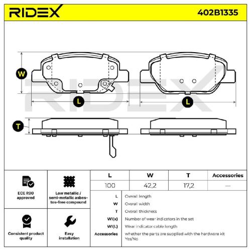 RIDEX Bremsbelagsatz Bremsbeläge Hinten für FIAT TIPO Kombi (356) Bild RIDEX Bremsbelagsatz Bremsbeläge Hinten für FIAT TIPO Kombi (356)