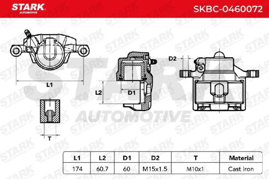 STARK SKBC-0460072 Bremssattel Bremszange Vorne rechts für MITSUBISHI PAJERO II Bild STARK SKBC-0460072 Bremssattel Bremszange Vorne rechts für MITSUBISHI PAJERO II