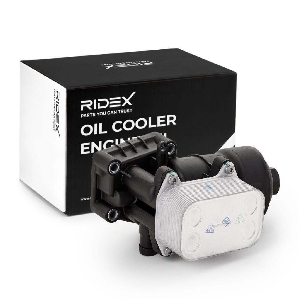 RIDEX 469O0077 Ölkühler Motoröl Kühler mit Ölfiltergehäuse mit Dichtungen mit