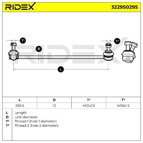 RIDEX 1x Koppelstange Stabilisator Vorne links passend für PEUGEOT 2008 Kombi Bild RIDEX 1x Koppelstange Stabilisator Vorne links passend für PEUGEOT 2008 Kombi