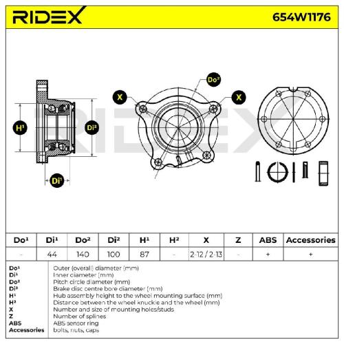 RIDEX 654W1176 Radlagersatz pro 1 Rad Hinten links für TOYOTA LAND CRUISER Bild RIDEX 654W1176 Radlagersatz pro 1 Rad Hinten links für TOYOTA LAND CRUISER