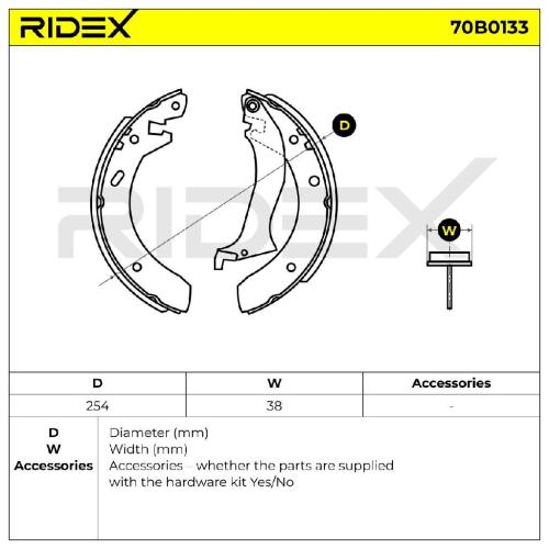 RIDEX Bremsbacken Satz für Trommelbremse Hinten für LAND ROVER Freelander SUV Bild RIDEX Bremsbacken Satz für Trommelbremse Hinten für LAND ROVER Freelander SUV