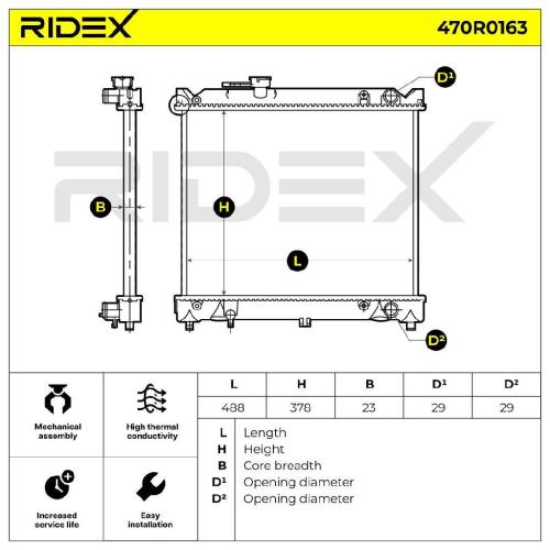 RIDEX 470R0163 Motorkühler / Wasserkühler für SUZUKI Vitara SUV (ET, TA, TD) Bild RIDEX 470R0163 Motorkühler / Wasserkühler für SUZUKI Vitara SUV (ET, TA, TD)