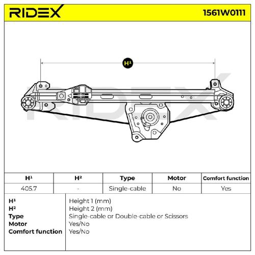 RIDEX 1561W0111 Fensterheber Hinten Elektrisch ohne Elektromotor für OPEL Bild RIDEX 1561W0111 Fensterheber Hinten Elektrisch ohne Elektromotor für OPEL