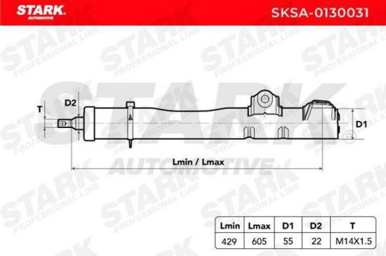 STARK SKSA-0130031 2x Stoßdämpfer Federbein Gasdruck Vorne A201320323064 Bild STARK SKSA-0130031 2x Stoßdämpfer Federbein Gasdruck Vorne A201320323064