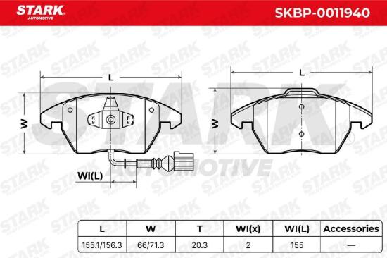 STARK Bremsbelagsatz Bremsbeläge Vorne für VW Golf 5I (5K1) Golf 5 Schrägheck Bild STARK Bremsbelagsatz Bremsbeläge Vorne für VW Golf 5I (5K1) Golf 5 Schrägheck