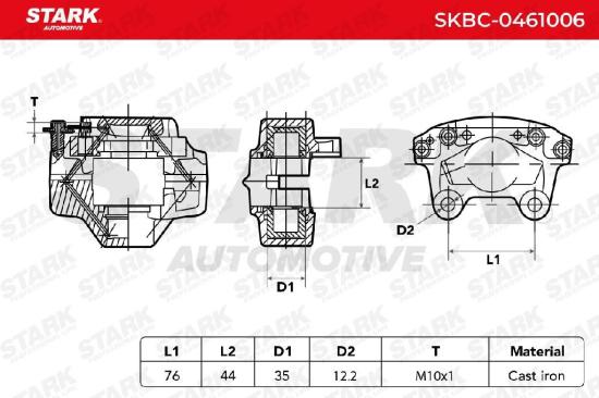 STARK SKBC-0461006 Bremssattel Bremszange Hinten rechts für OPEL Astra F CC Bild STARK SKBC-0461006 Bremssattel Bremszange Hinten rechts für OPEL Astra F CC