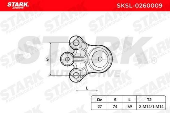 STARK SKSL-0260009 Traggelenk Führungsgelenk Vorne passend für PEUGEOT 206 CC Bild STARK SKSL-0260009 Traggelenk Führungsgelenk Vorne passend für PEUGEOT 206 CC