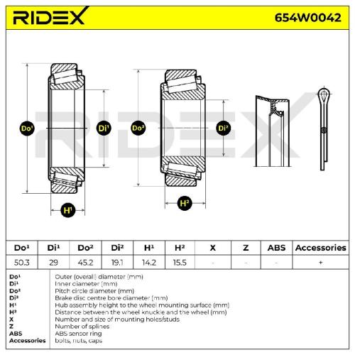 RIDEX 654W0042 Radlagersatz pro 1 Rad Hinten beidseitig Foto entspricht für VW Bild RIDEX 654W0042 Radlagersatz pro 1 Rad Hinten beidseitig Foto entspricht für VW