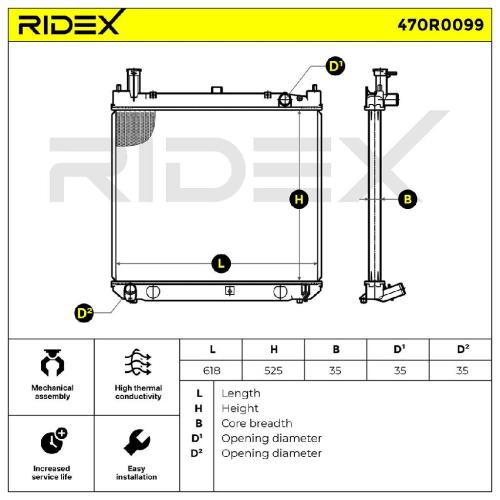 RIDEX 470R0099 Motorkühler / Wasserkühler für TOYOTA HIACE IV Kasten 164005B320 Bild RIDEX 470R0099 Motorkühler / Wasserkühler für TOYOTA HIACE IV Kasten 164005B320