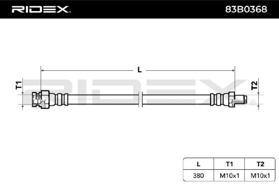 RIDEX Bremsschlauch 83B0368 VORNE BREMSSCHLÄUCHE Länge: 380mm Bild RIDEX Bremsschlauch 83B0368 VORNE BREMSSCHLÄUCHE Länge: 380mm