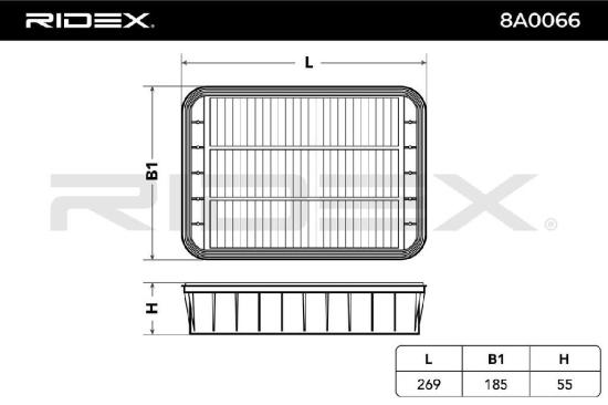 RIDEX 8A0066 Motor Luftfilter RechtEckig Filtereinsatz Umluftfilter Bild RIDEX 8A0066 Motor Luftfilter RechtEckig Filtereinsatz Umluftfilter