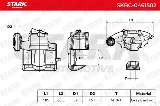 STARK SKBC-0461502 Bremssattel Bremszange Vorne links für FIAT Scudo Kastenwagen Bild STARK SKBC-0461502 Bremssattel Bremszange Vorne links für FIAT Scudo Kastenwagen