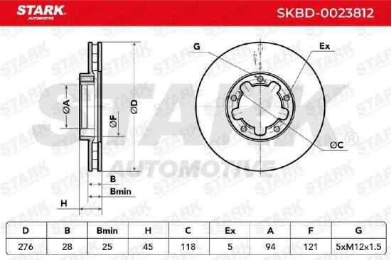 STARK SKBD-0023812 2x Bremsscheiben Vorne Ø276mm Belüftet für NISSAN Bild STARK SKBD-0023812 2x Bremsscheiben Vorne Ø276mm Belüftet für NISSAN