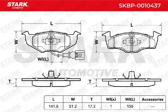 STARK Bremsbelagsatz Bremsbeläge Vorne für VW POLO (9N) Lupo (6X1, 6E1) Bild STARK Bremsbelagsatz Bremsbeläge Vorne für VW POLO (9N) Lupo (6X1, 6E1)