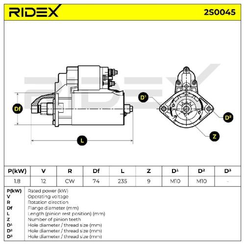 RIDEX Motor Starter/Anlasser 1,8kW für BMW 3 Touring (E91) 3 Limousine (E90) Bild RIDEX Motor Starter/Anlasser 1,8kW für BMW 3 Touring (E91) 3 Limousine (E90)