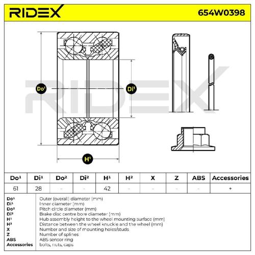 RIDEX 654W0398 Radlagersatz pro 1 Rad Vorne beidseitig Hinten für TOYOTA Bild RIDEX 654W0398 Radlagersatz pro 1 Rad Vorne beidseitig Hinten für TOYOTA
