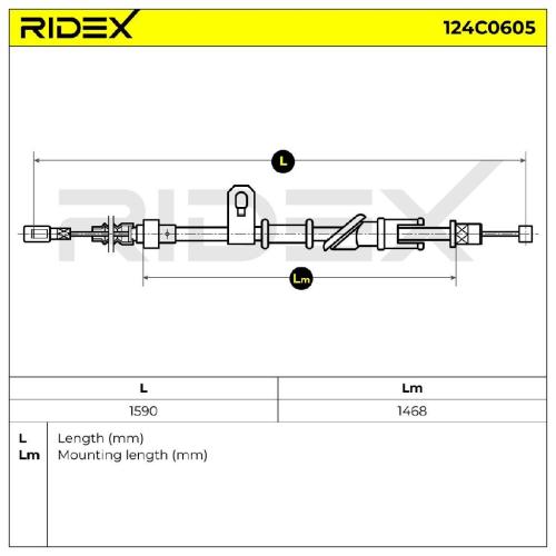 RIDEX Handbremsseil Hinten für VOLVO V40 Kombi (645) Bild RIDEX Handbremsseil Hinten für VOLVO V40 Kombi (645)