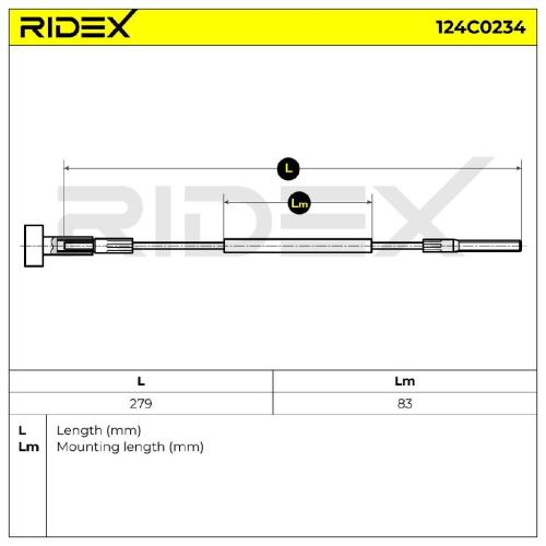 RIDEX Handbremsseil Vorne für OPEL Astra G CC (T98) Bild RIDEX Handbremsseil Vorne für OPEL Astra G CC (T98)
