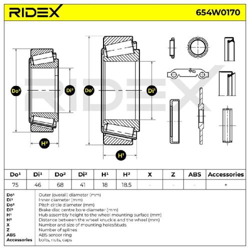 RIDEX 654W0170 Radlagersatz pro 1 Rad Hinten beidseitig A1155860235 A0089815705 Bild RIDEX 654W0170 Radlagersatz pro 1 Rad Hinten beidseitig A1155860235 A0089815705