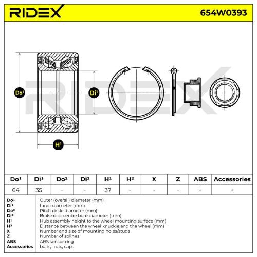 RIDEX 654W0393 Radlagersatz pro 1 Rad Vorne beidseitig für DAIHATSU SIRION (M3) Bild RIDEX 654W0393 Radlagersatz pro 1 Rad Vorne beidseitig für DAIHATSU SIRION (M3)