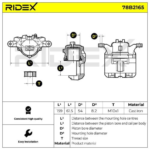 RIDEX 78B2165 Bremssattel Bremszange Vorne rechts für HONDA CIVIC VIII Hatchback Bild RIDEX 78B2165 Bremssattel Bremszange Vorne rechts für HONDA CIVIC VIII Hatchback