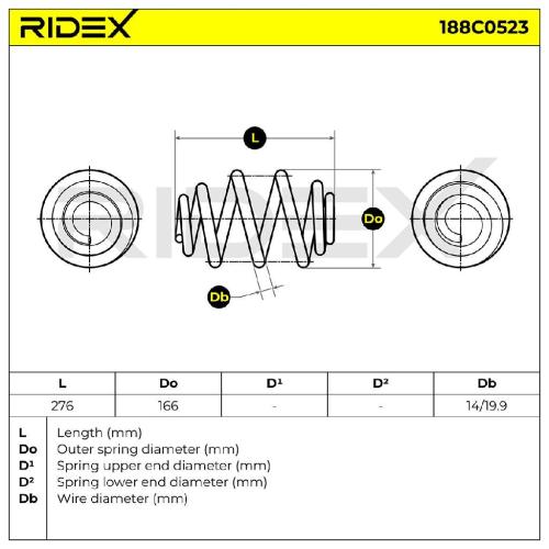 RIDEX 188C0523 2x Federn Fahrwerksfedern Hinten für VW Transporter T5 Bus Bild RIDEX 188C0523 2x Federn Fahrwerksfedern Hinten für VW Transporter T5 Bus