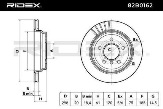 RIDEX 82B0162 2x Bremsscheiben Hinten Ø297,8mm Belüftet für BMW 5 Limousine Bild RIDEX 82B0162 2x Bremsscheiben Hinten Ø297,8mm Belüftet für BMW 5 Limousine